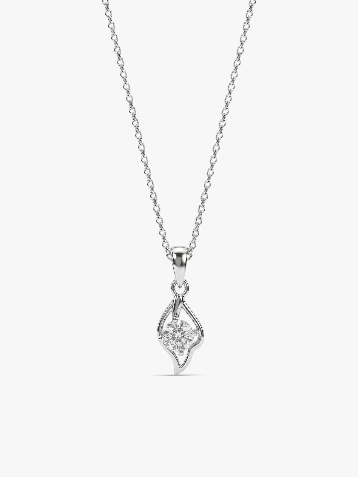 Silver Falling Dew Pendant With Link Chain