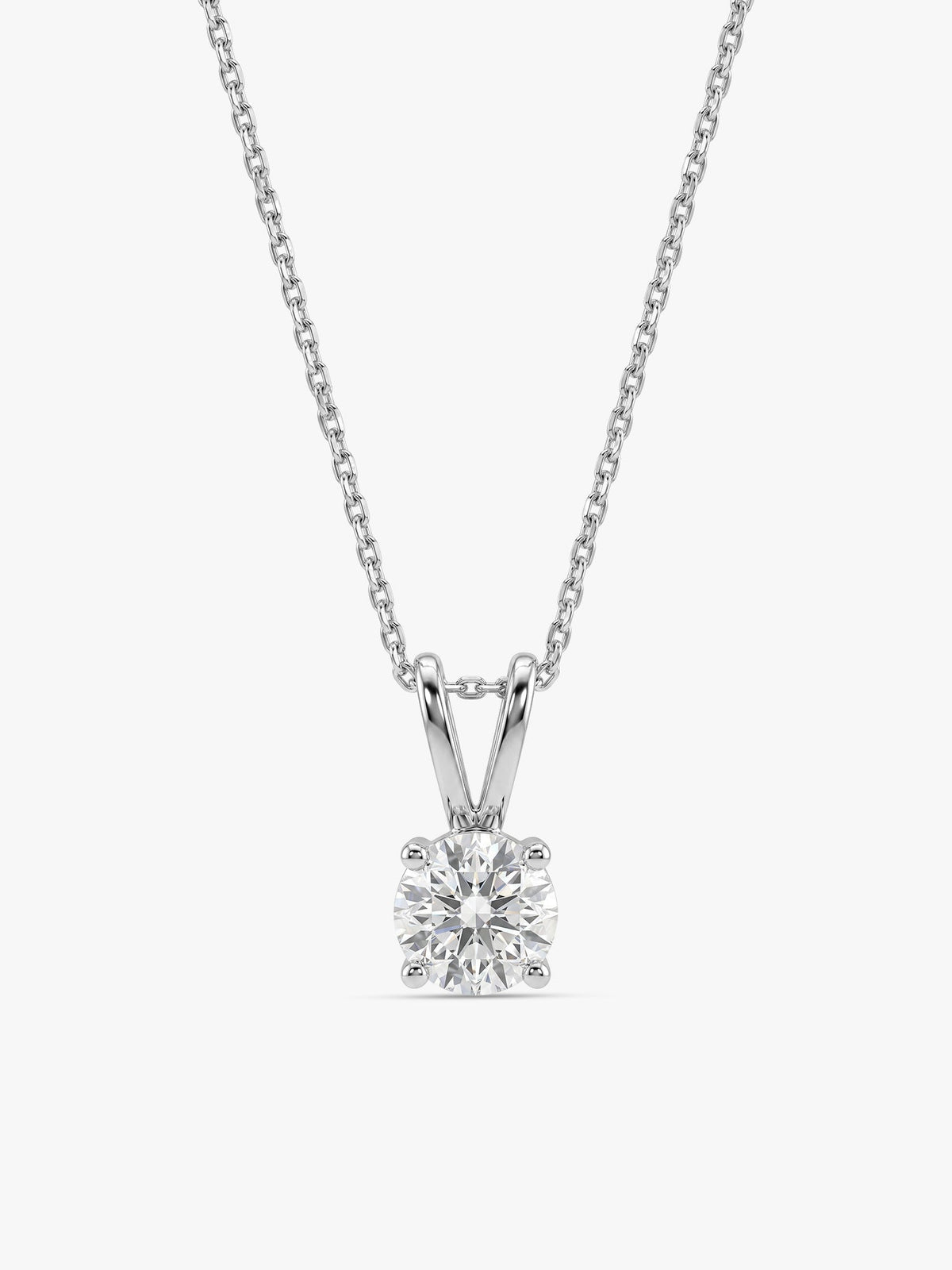 Silver Zircon Pendant with Link Chain